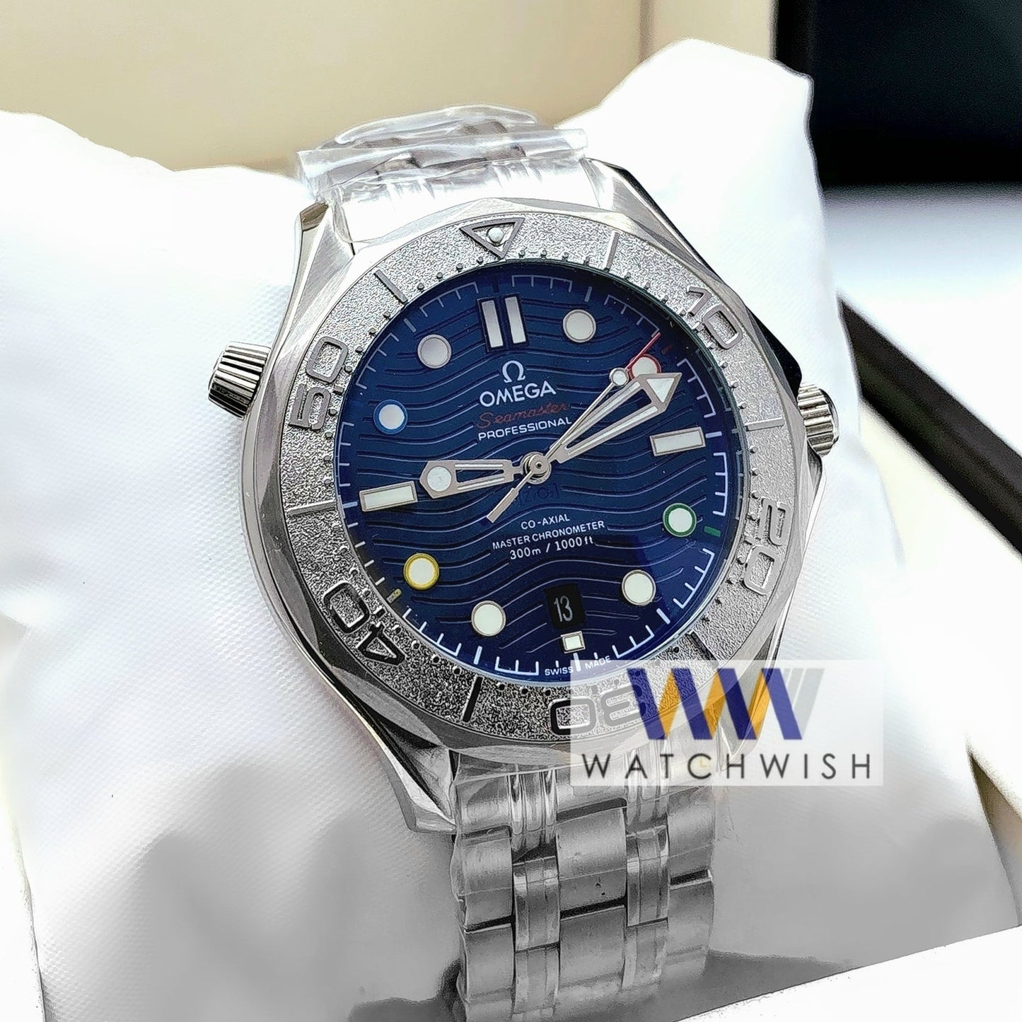 New Collection Silver With Blue Dial Automatic Watch