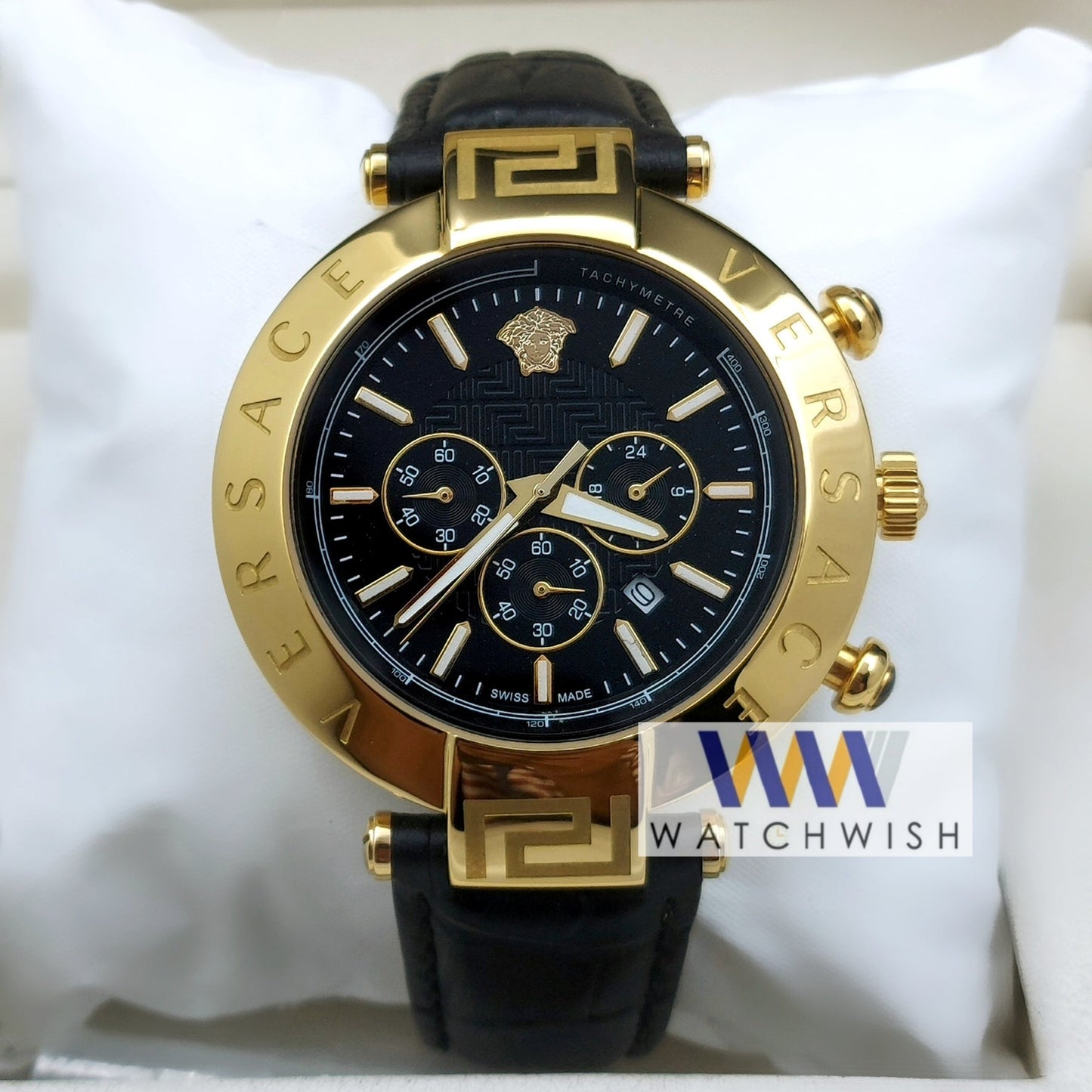 New Collection Rose Gold With Black Dial Chronograph Watch