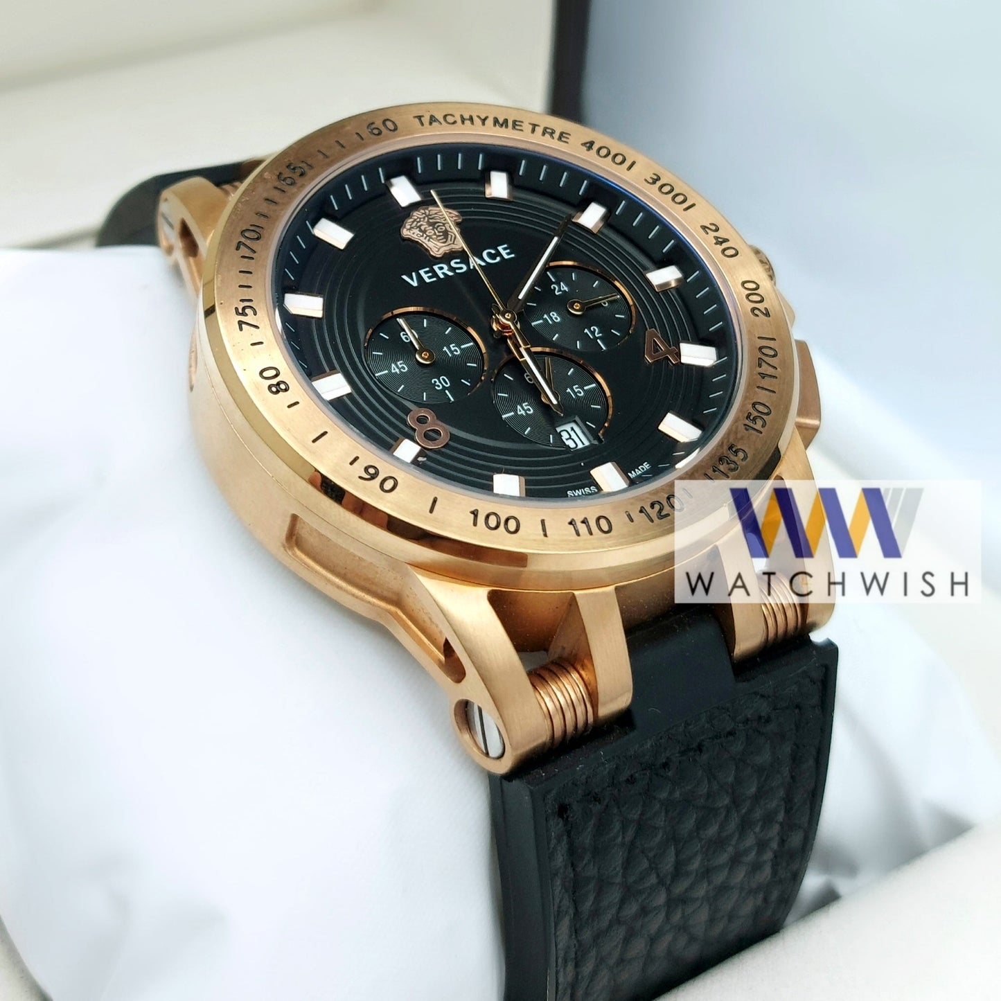 New Collection Gold With Black Dial Chronograph Watch