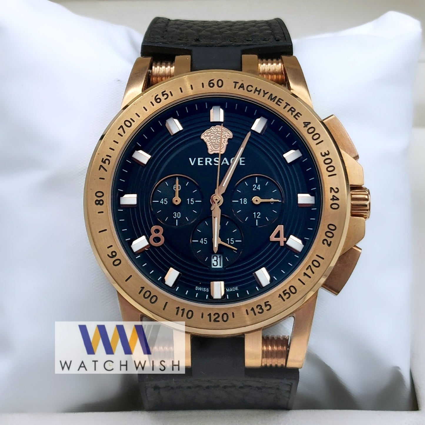 New Collection Gold With Black Dial Chronograph Watch