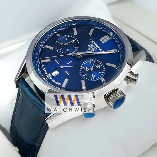 New Collection Silver With Blue Dial Chronograph Watch