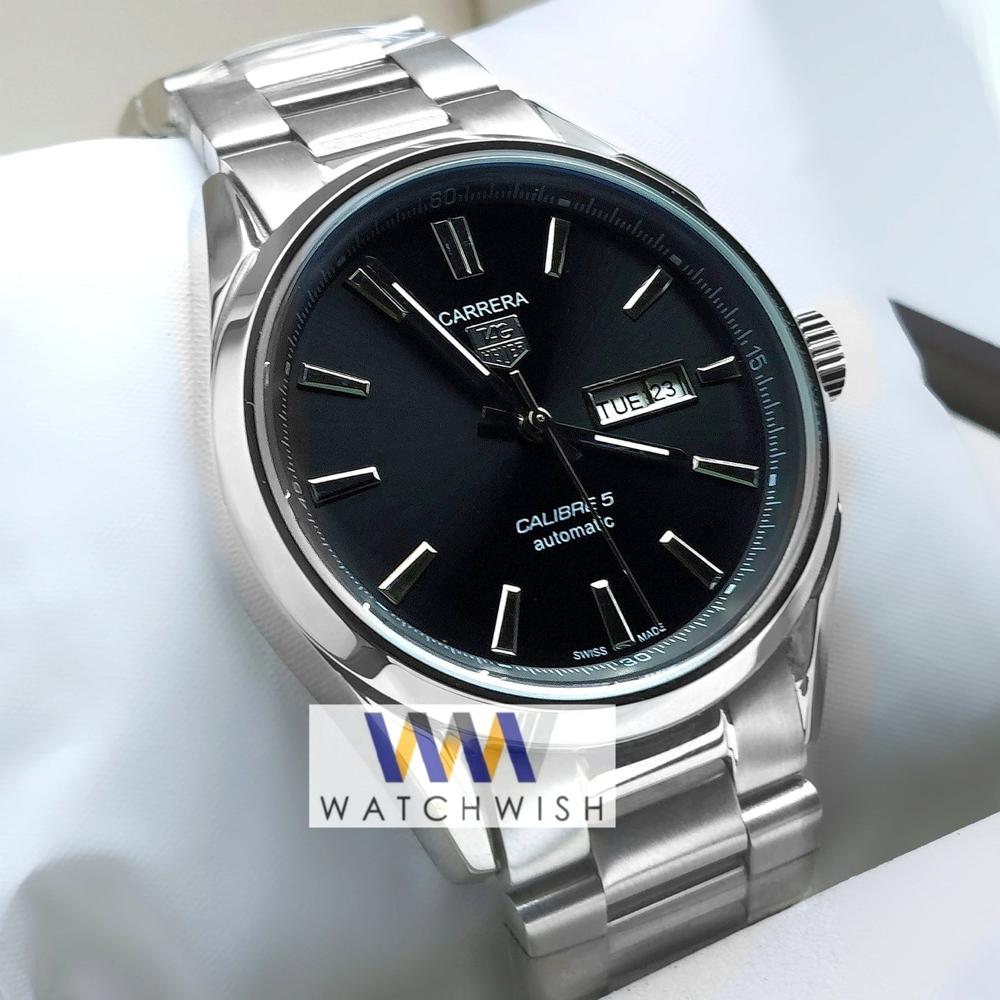 New Collection Silver With Black Dial Automatic Watch