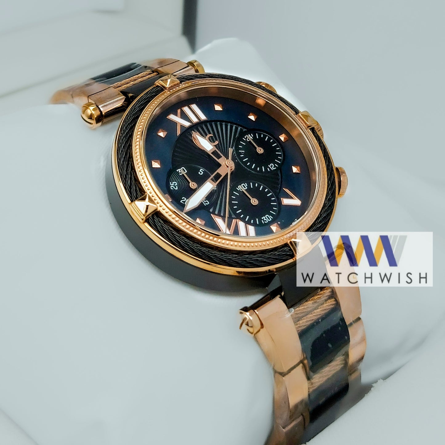 Ladies Collection Rose Gold With Black Dial Chronograph Watch