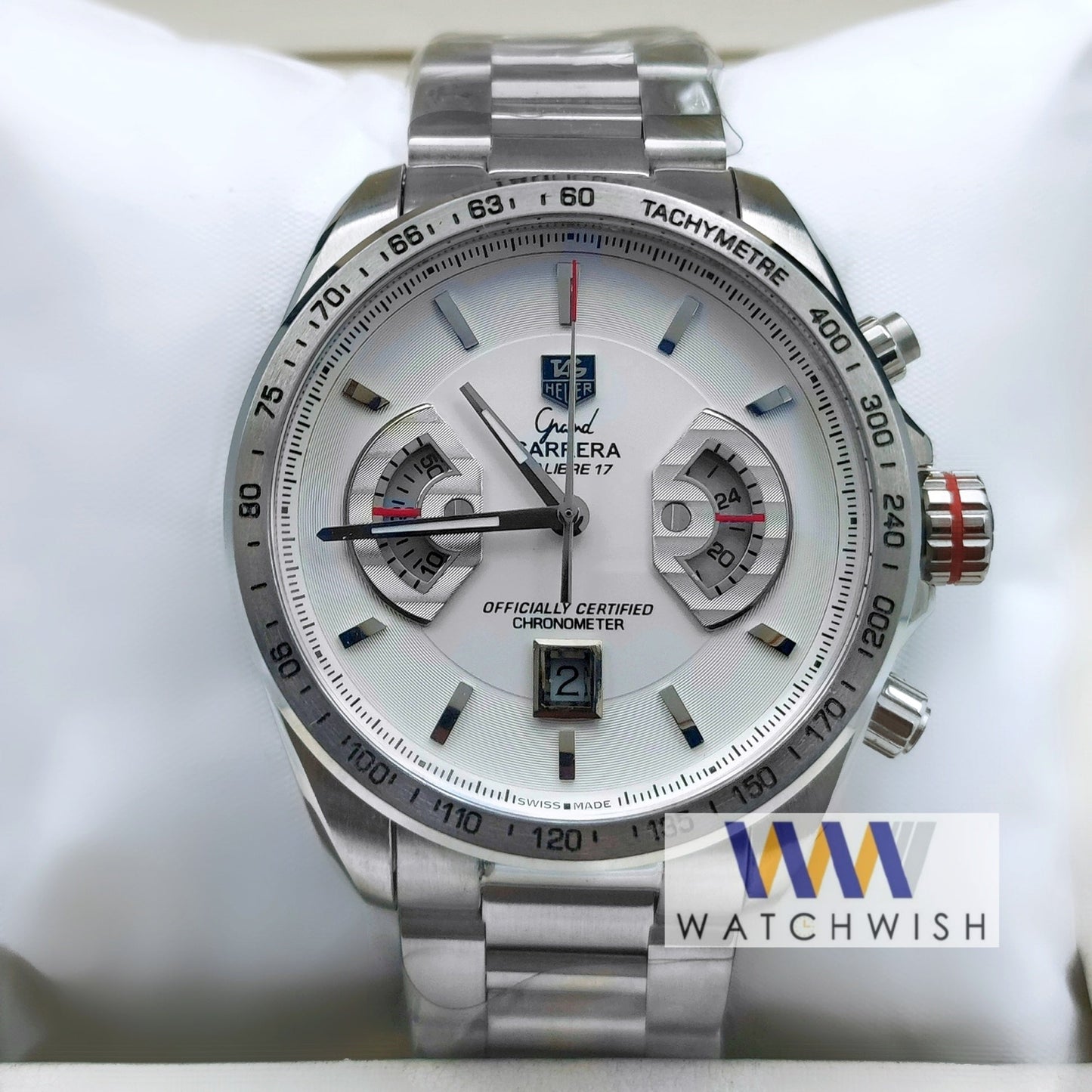 New Collection Silver With White Dial Chronograph Watch