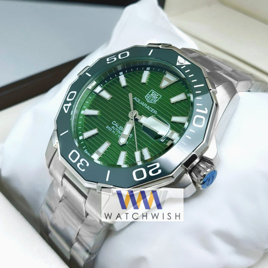 Exclusive Collection Silver With Green Dial Automatic Watch