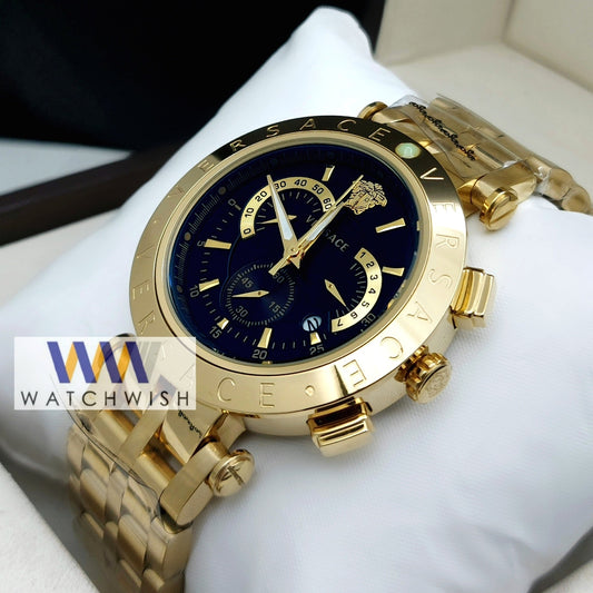 New Collection Gold White with Black Chronograph Watch