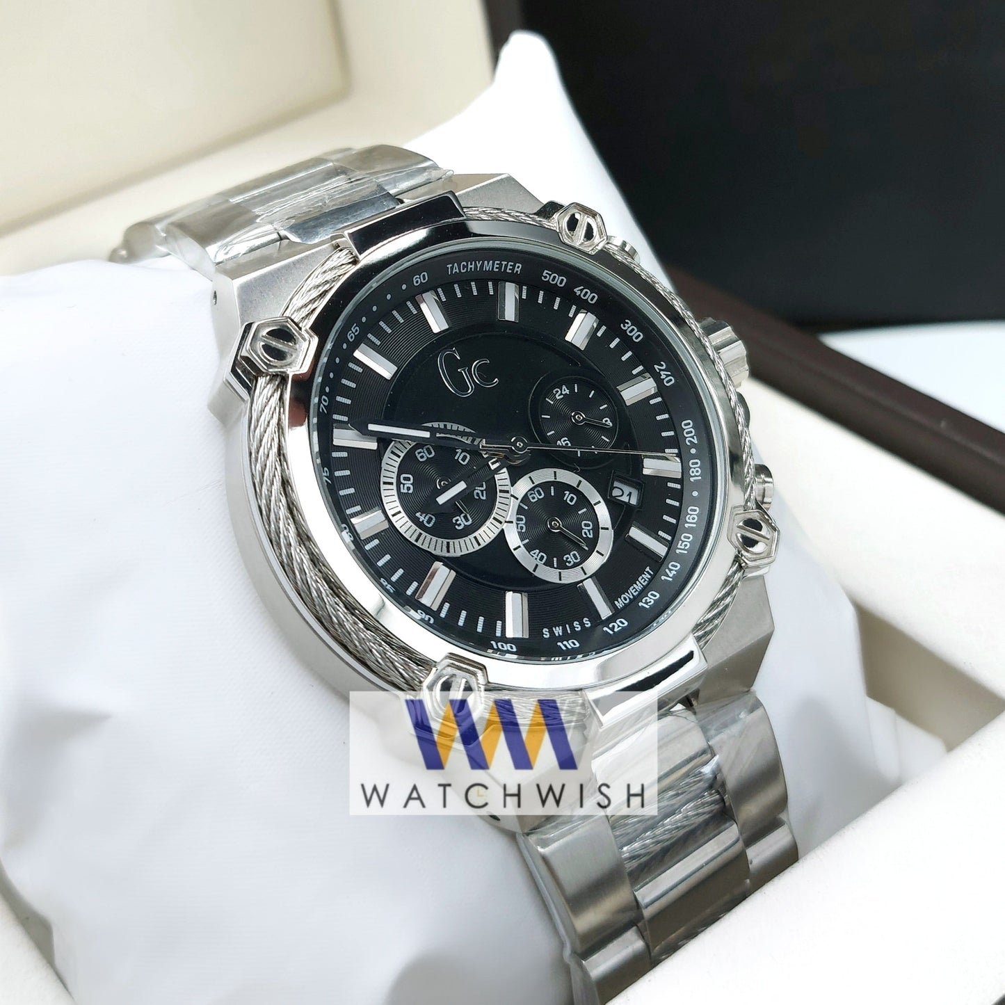 New Collection Silver With Black Dial Chronograph Watch