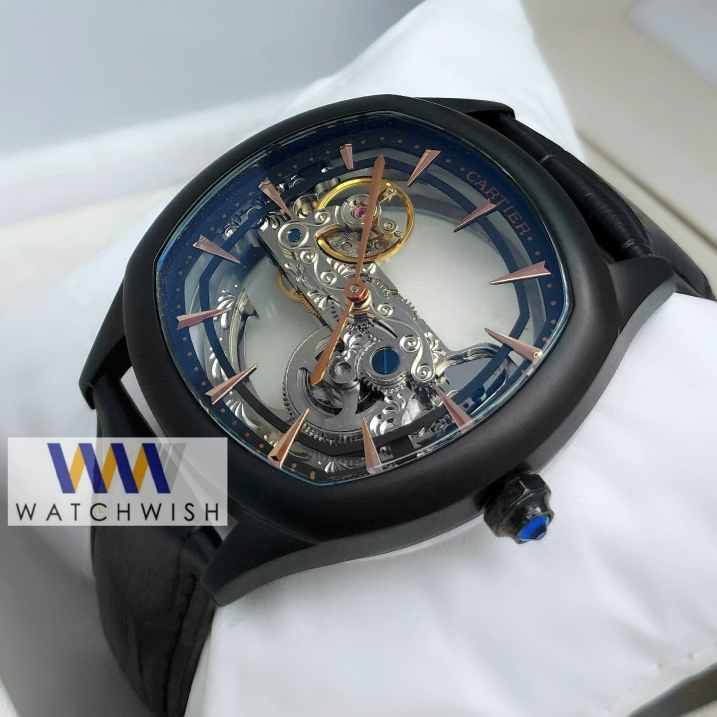 New Collection Full Black Skeleton Dial Watch For Men