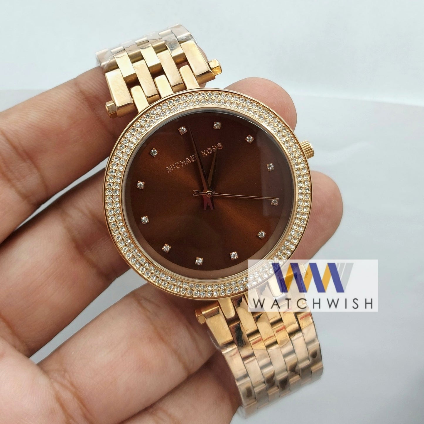 Ladies Brand Collection Rose Gold Maroon Dial Watch