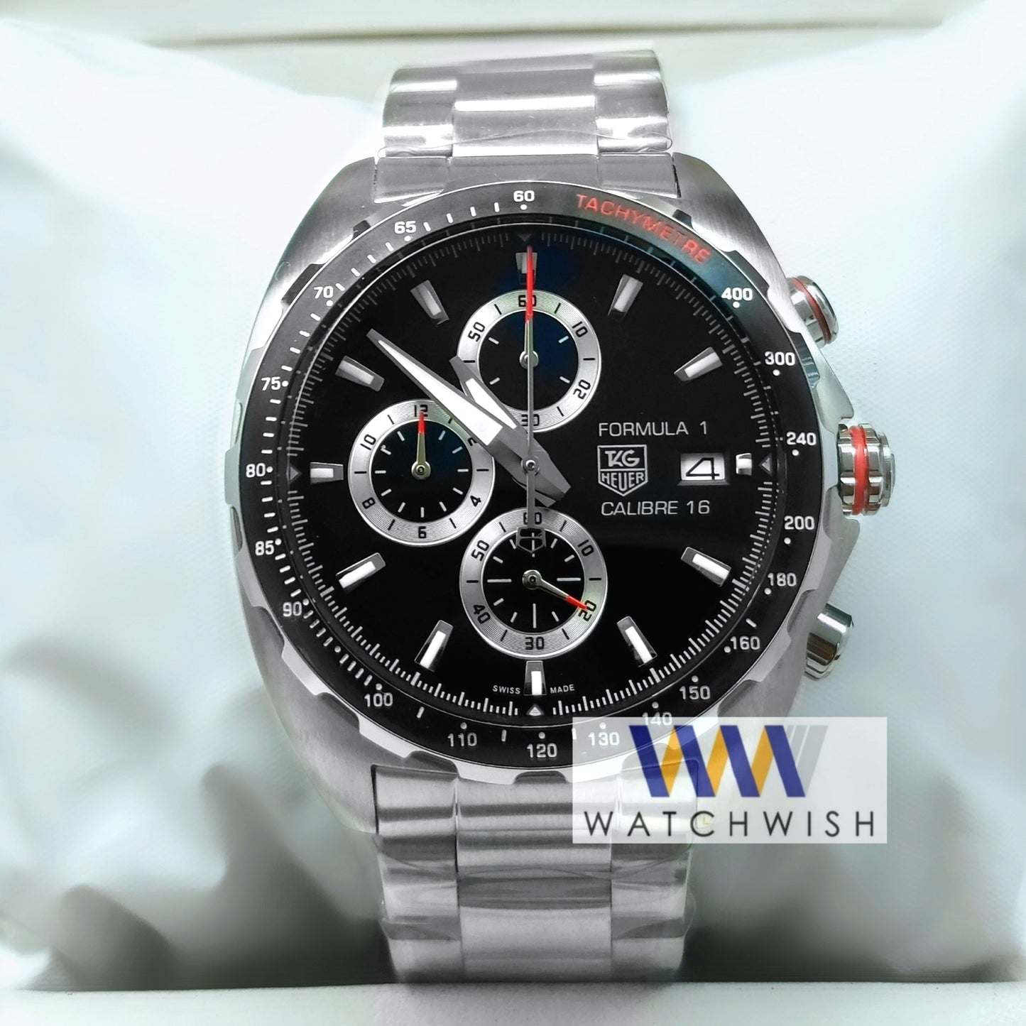 New Collection Silver With Black Dial Chronograph Watch