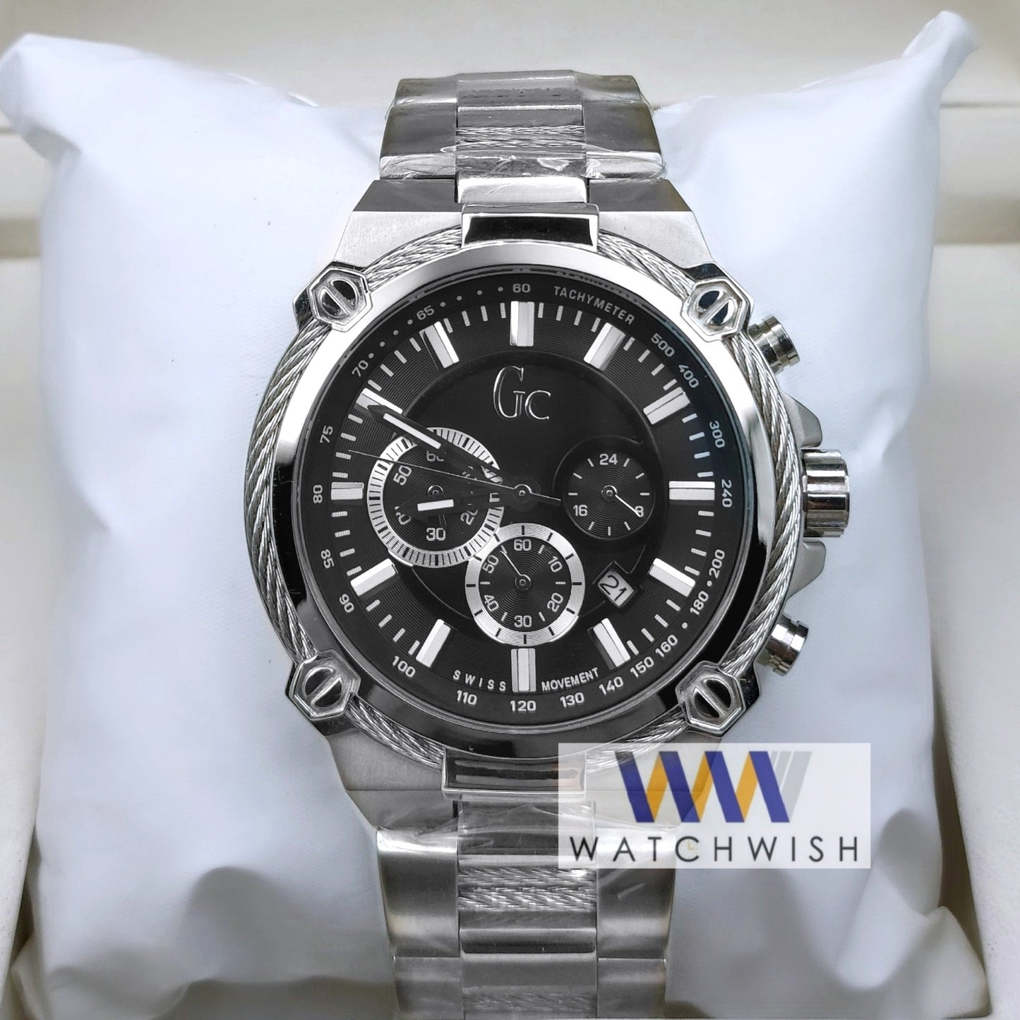 New Collection Silver With Black Dial Chronograph Watch