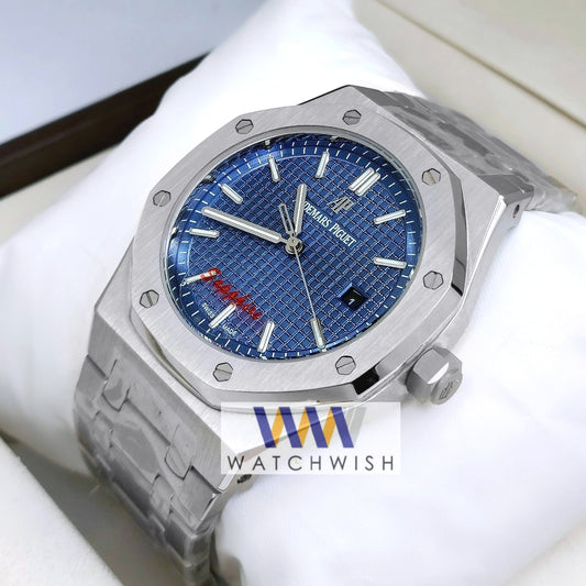 New Collection Silver With Blue Dial Automatic Watch