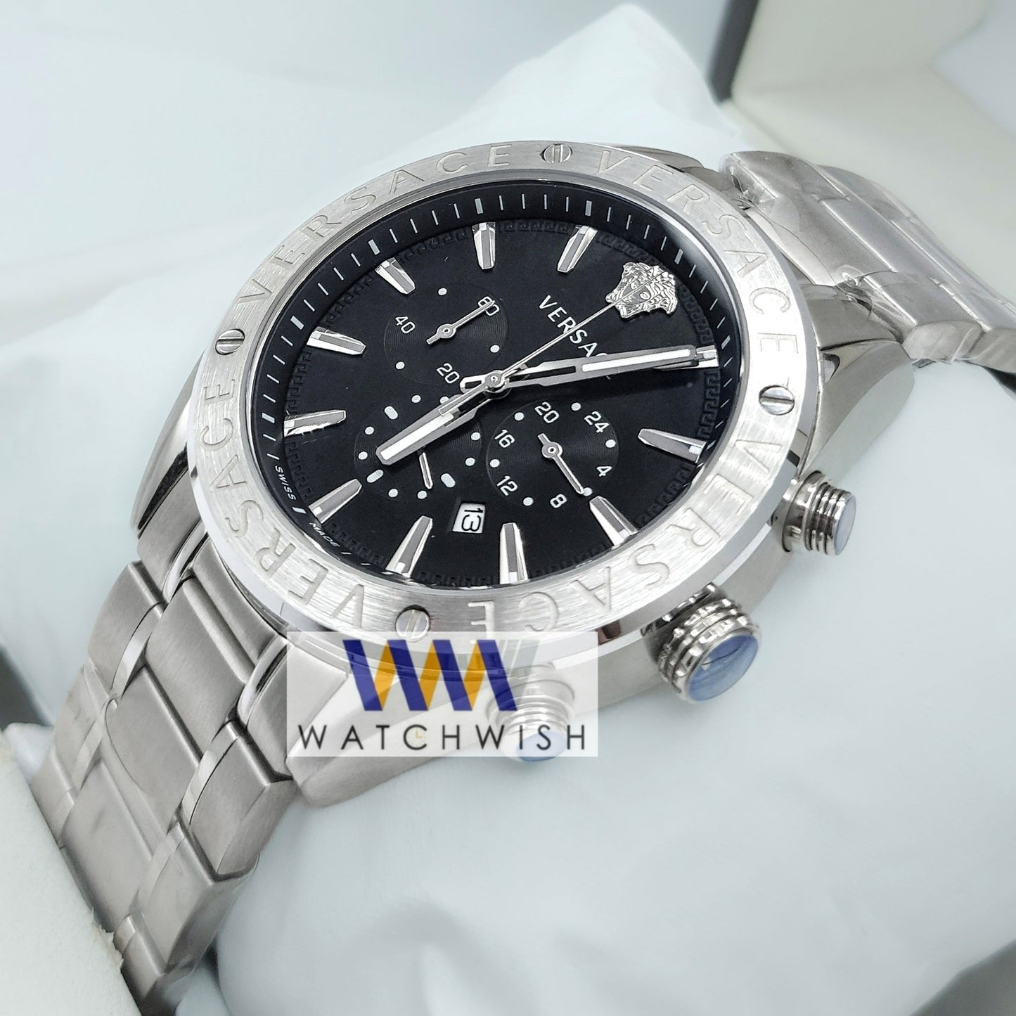 Exclusive Collection Silver With Black Dial Chronograph Watch