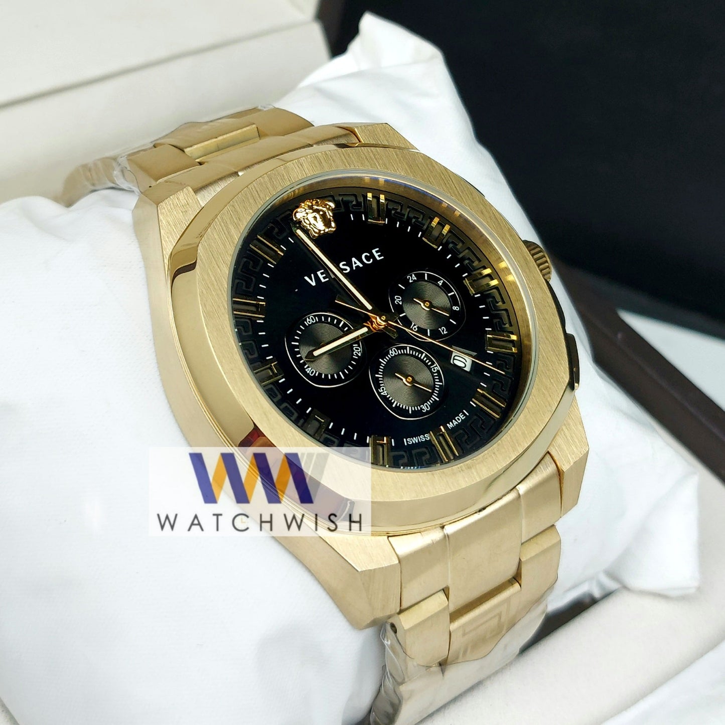 New Collection Gold with Black Chronograph Watch