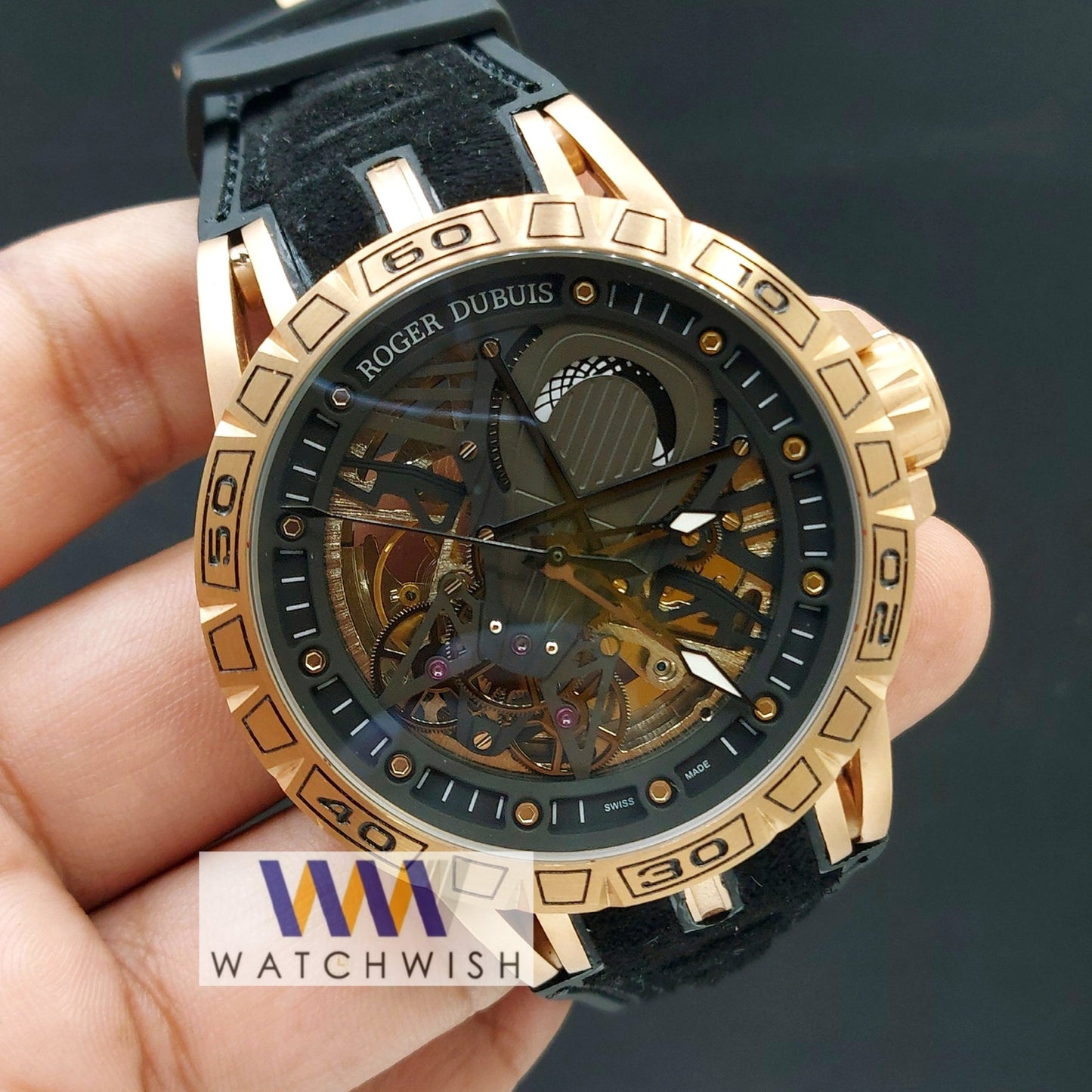 Exclusive Collection Rose Gold With Skeleton Dial Automatic Watch