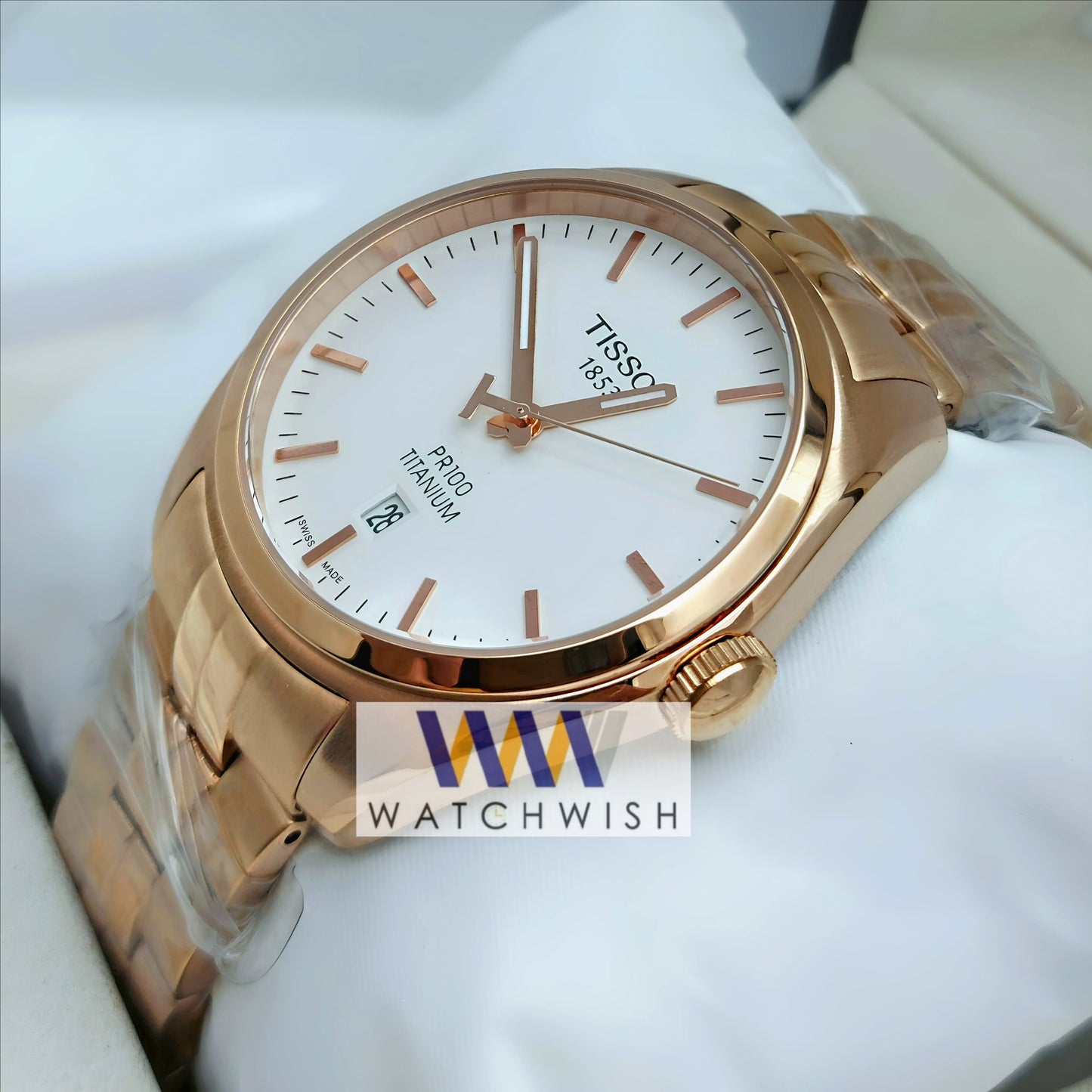 New Collection Rose Gold With White Dial Branded Watch For Men