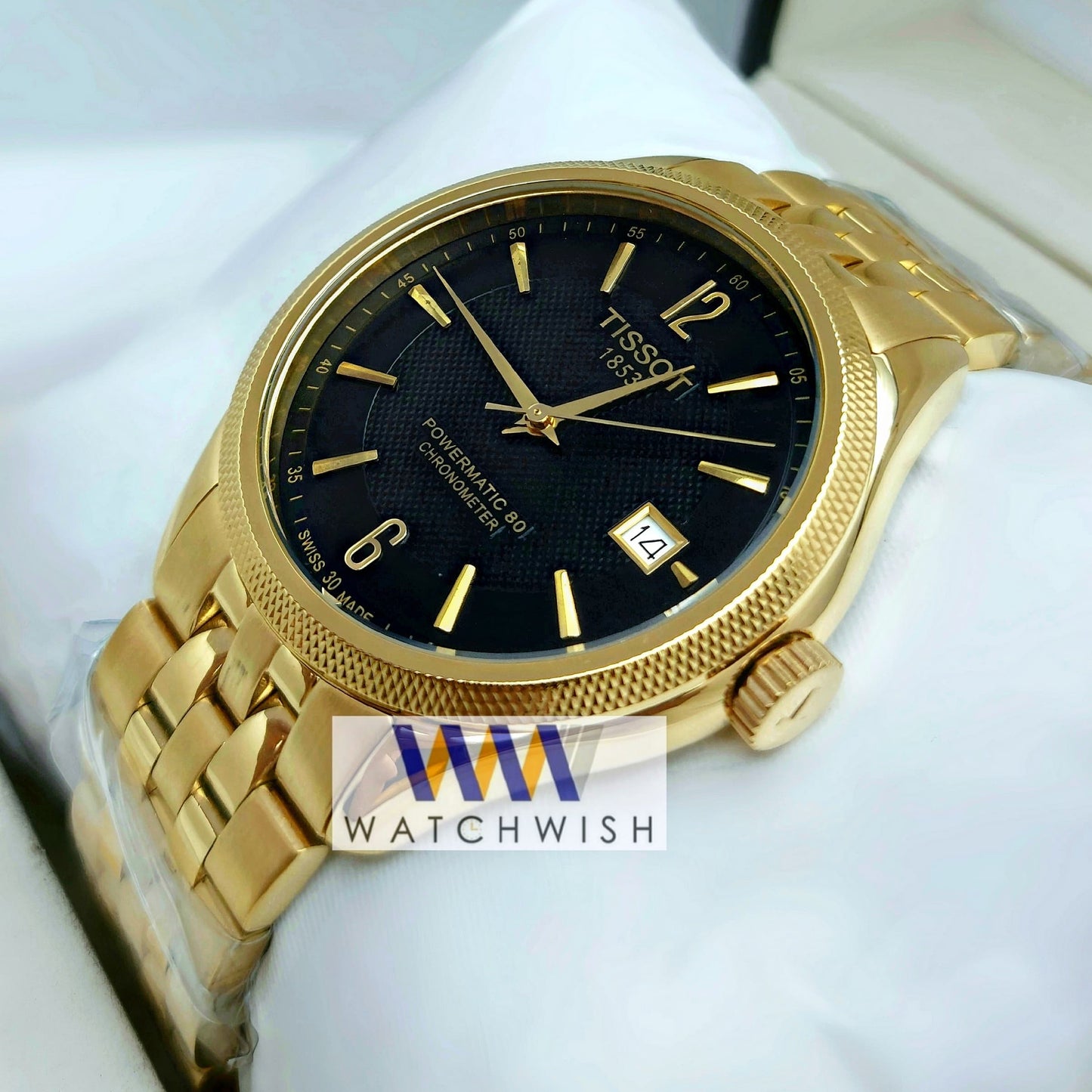New Collection Yellow Gold With Black Dial Watch For Men