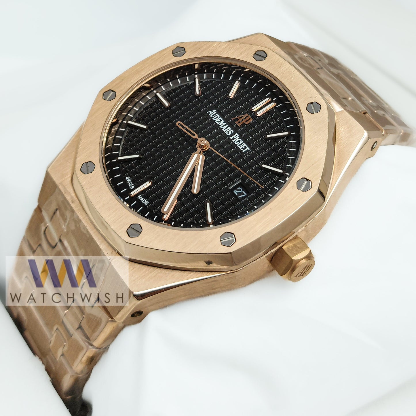 New Collection Rose Gold With Black Dial Watch