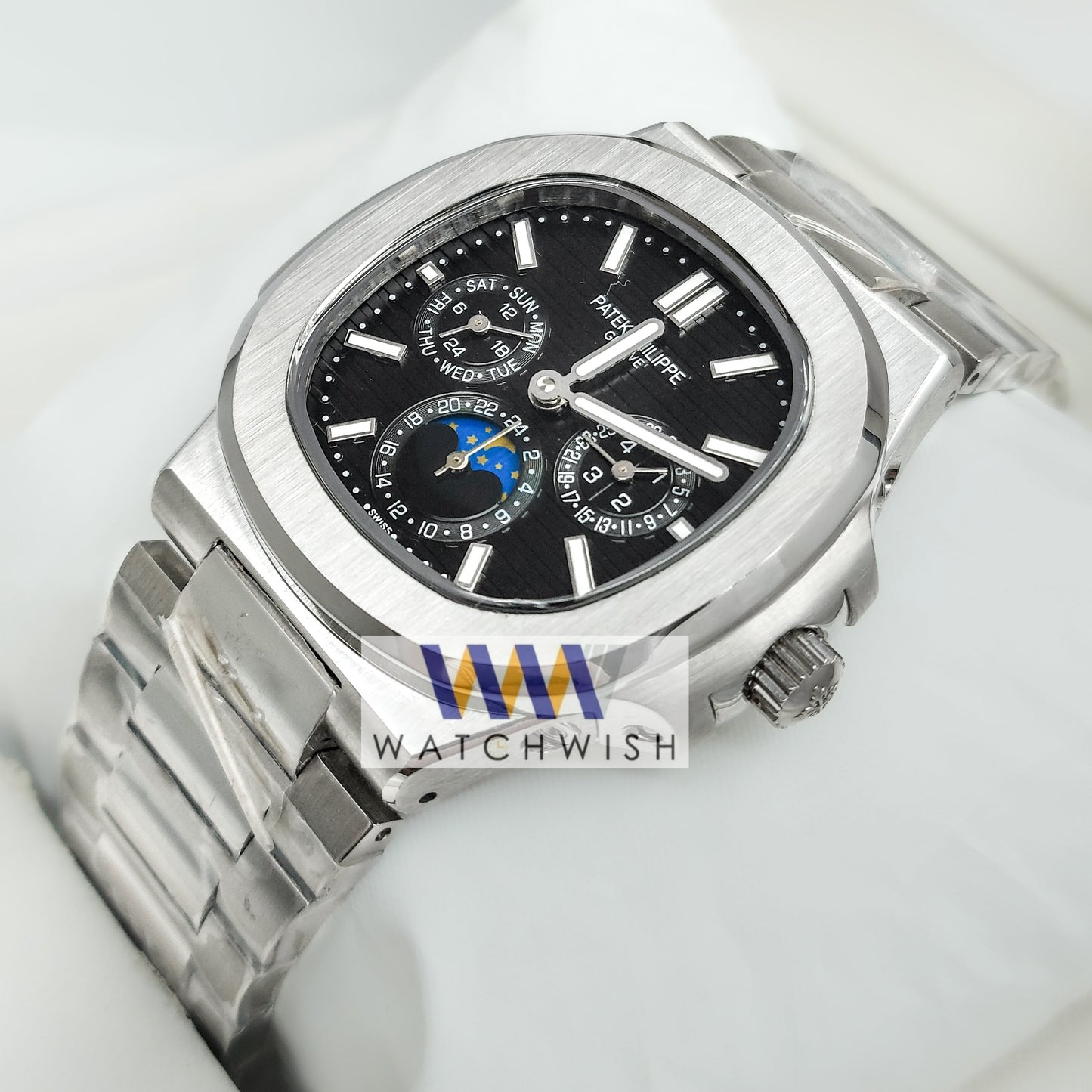 New Collection Silver With Black Dial Automatic Watch