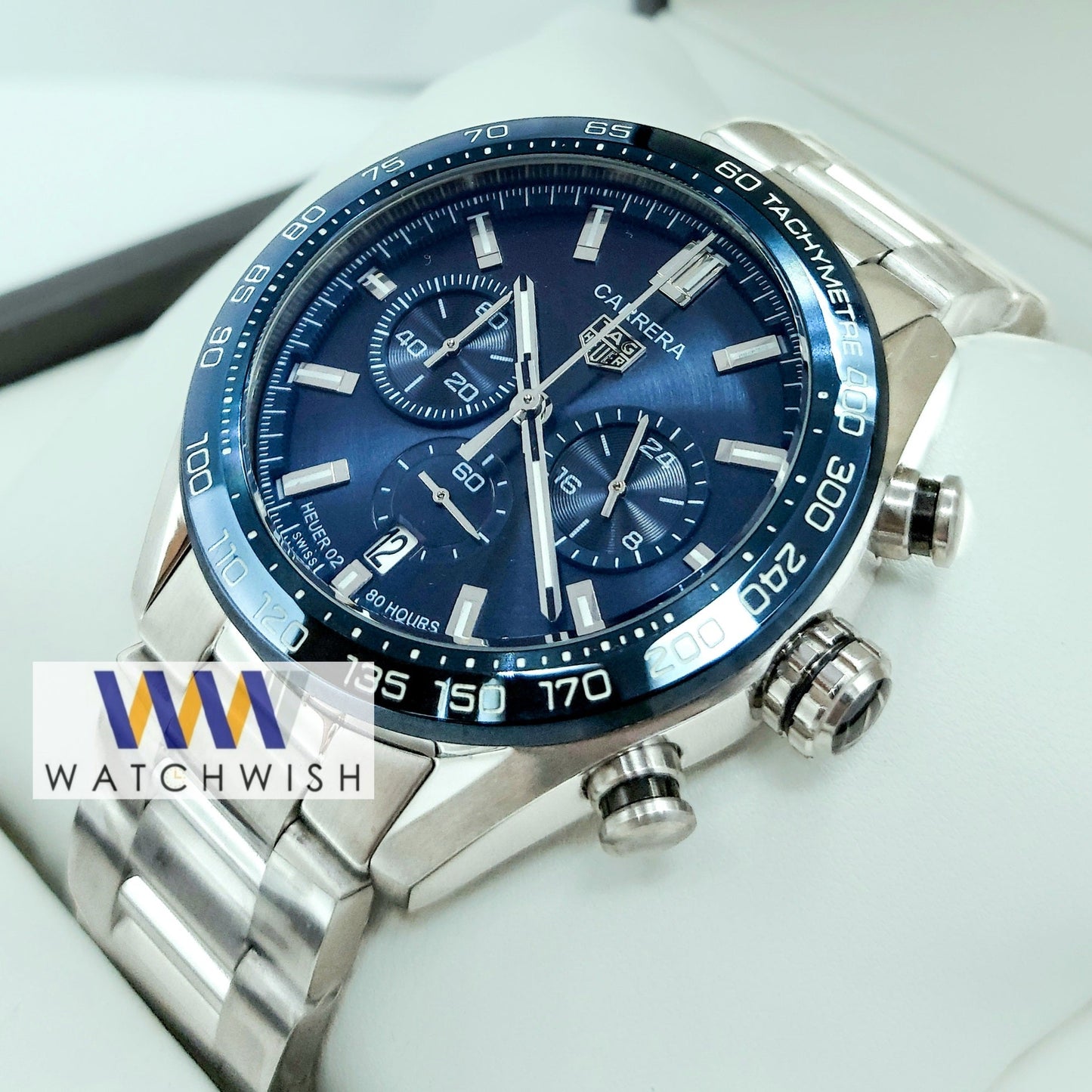 New Collection Silver With Blue Dial Chronograph Watch