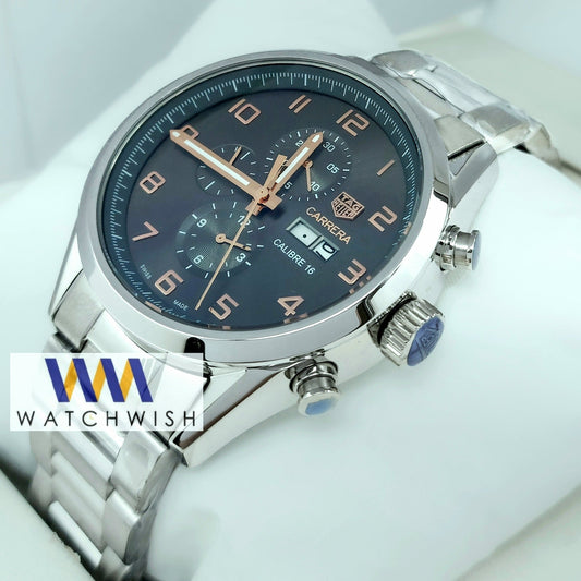 New Collection Silver With Grey Dial Chronograph Watch