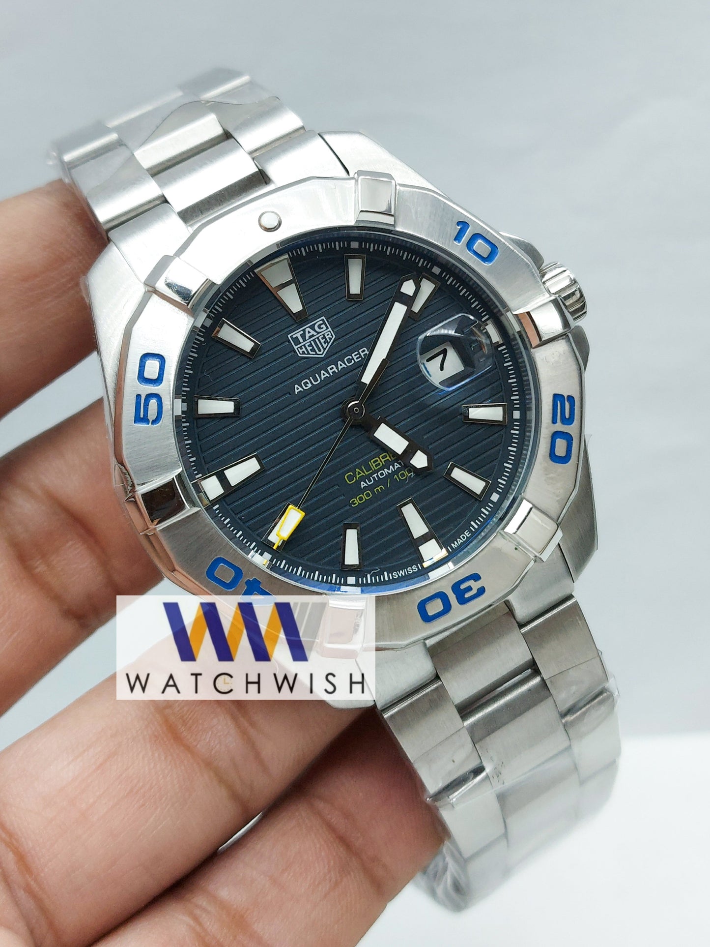 New Collection Silver With Blue Dial Automatic Watch