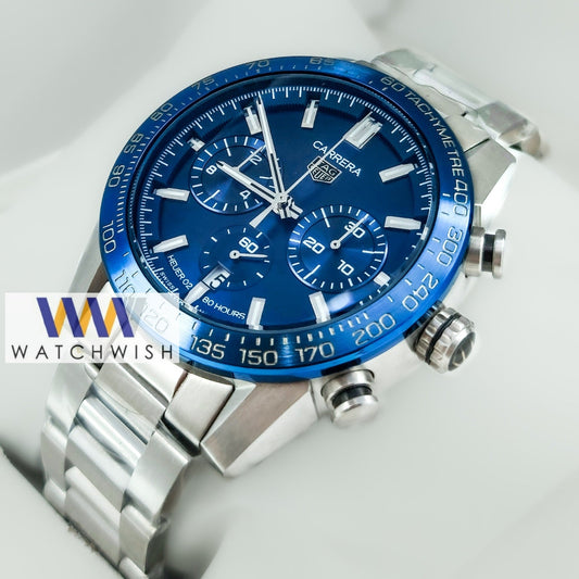 New Collection Silver With Blue Dial Chronograph Watch