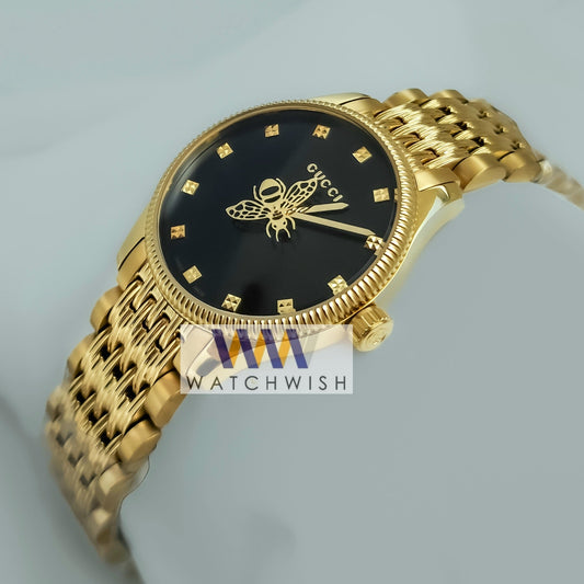 Ladies Collection Yellow Gold With Black Dial Brand Watch