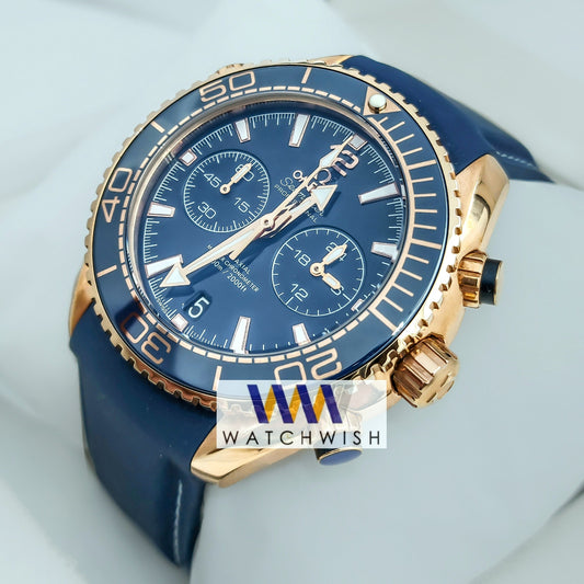 Exclusive Collection Rose Gols With Blue Dial Chronograph Brand Watch