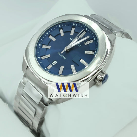 New Collection Silver With Blue Dial Watch