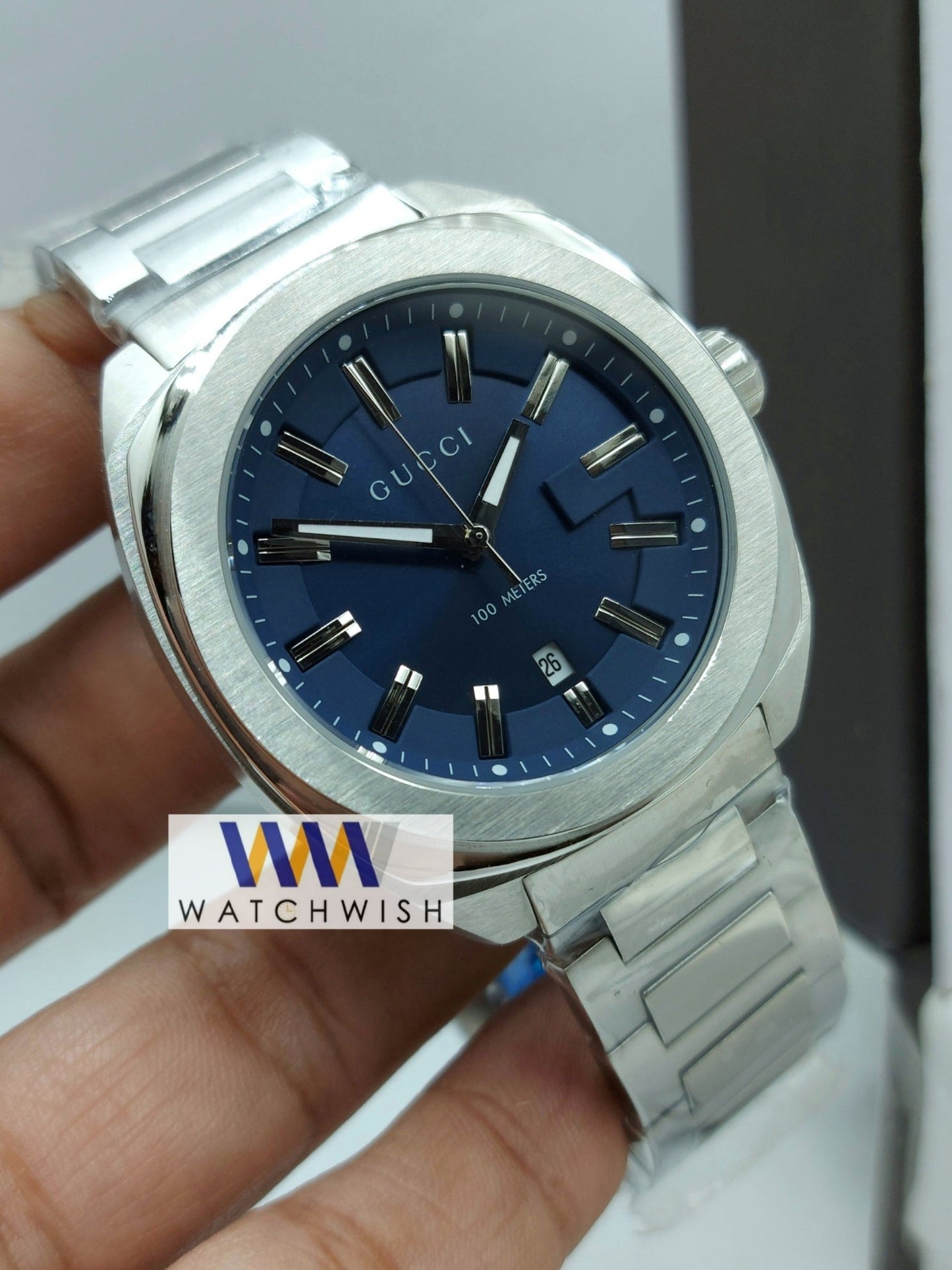 New Collection Silver With Blue Dial Watch