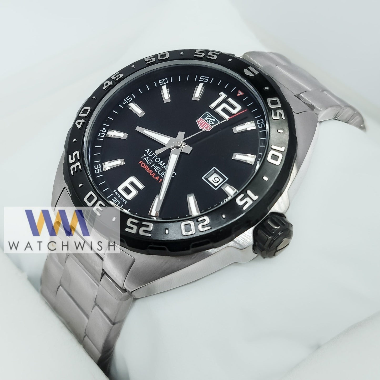 Exclusive Collection Silver With Black Dial Automatic Watch