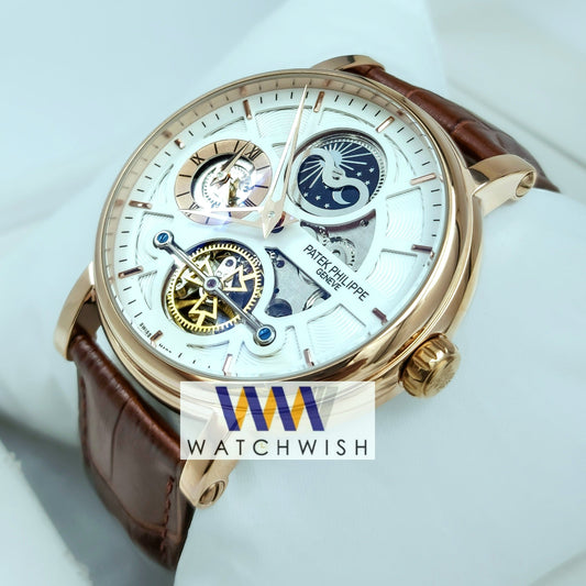 New Collection Rose Gold With White Dial Automatic Watch