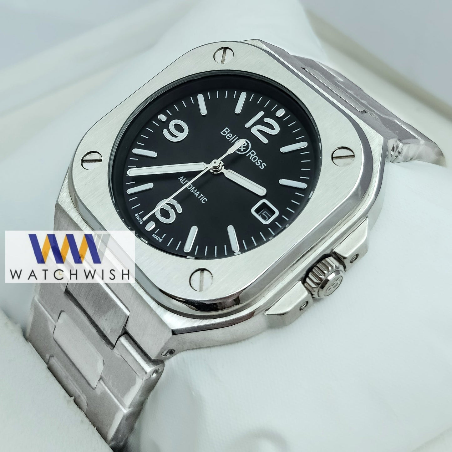 New Collection Silver With Black Dial Automatic Watch For Men