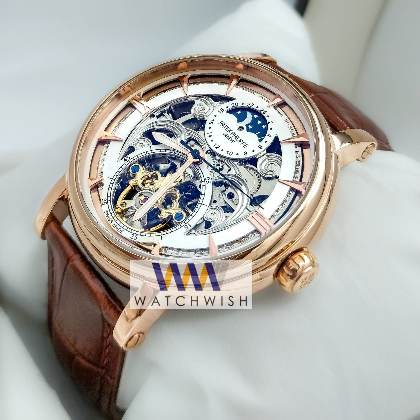 New Collection Rose Gold With White Dial Automatic Watch