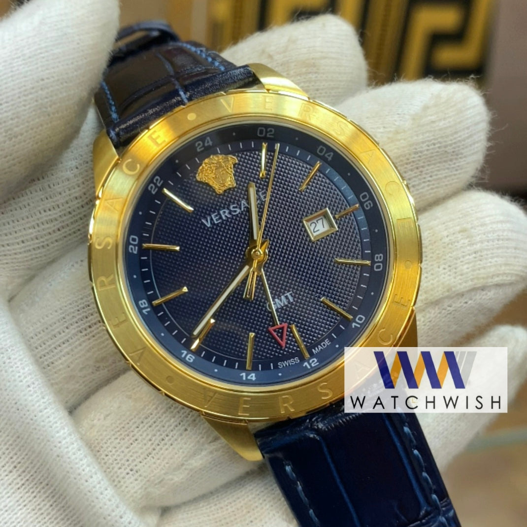 New Collection Gold With Blue Dial Watch For Men
