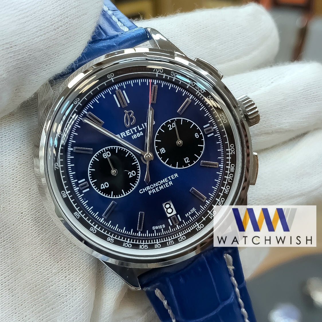 New Collection Silver With Blue Dial Chronograph Watch