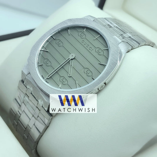 Exclusive Collection Silver With Grey Dial Ultra Slim Watch For Men