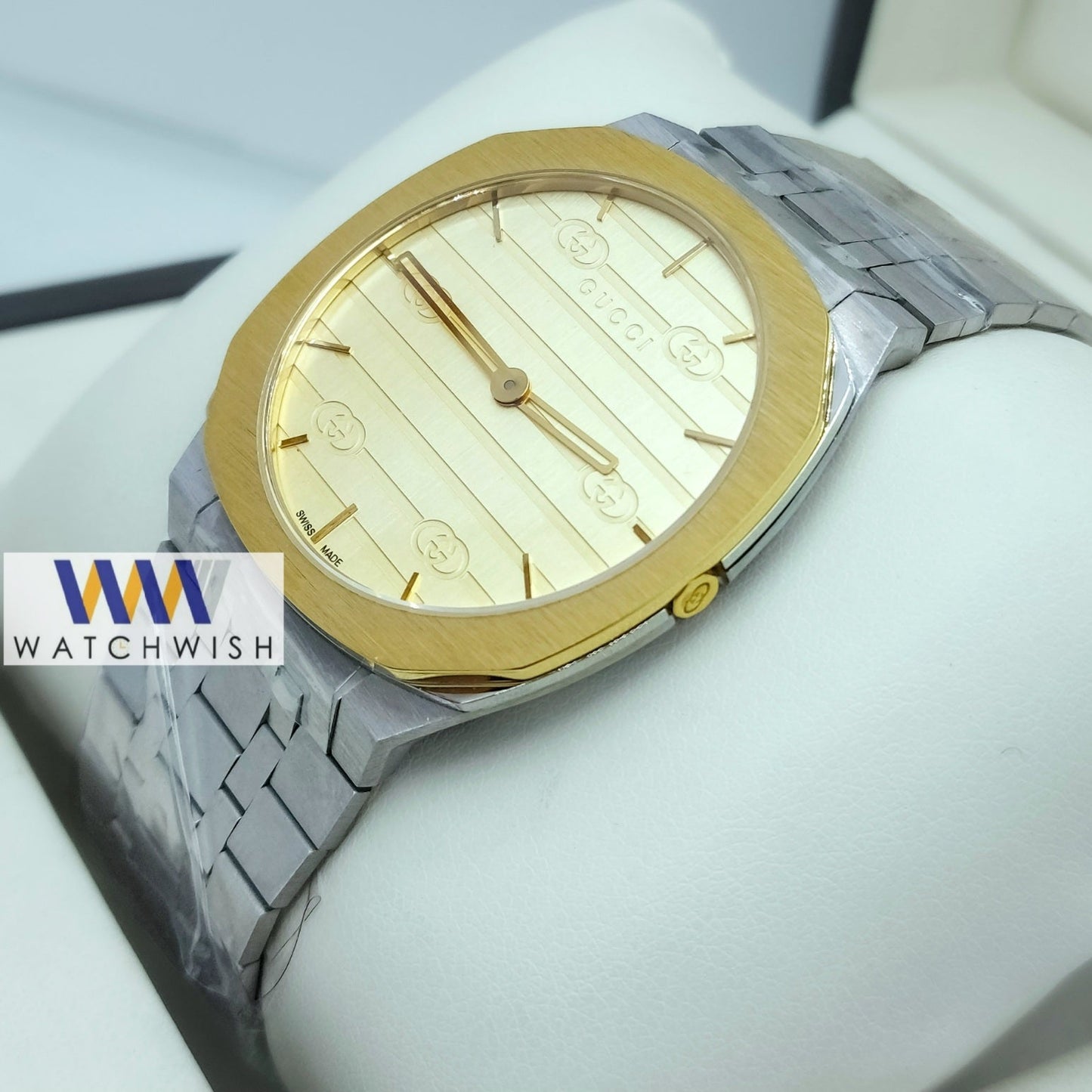 Exclusive Collection Two Tone With Off White Dial Ultra Slim Watch For Men