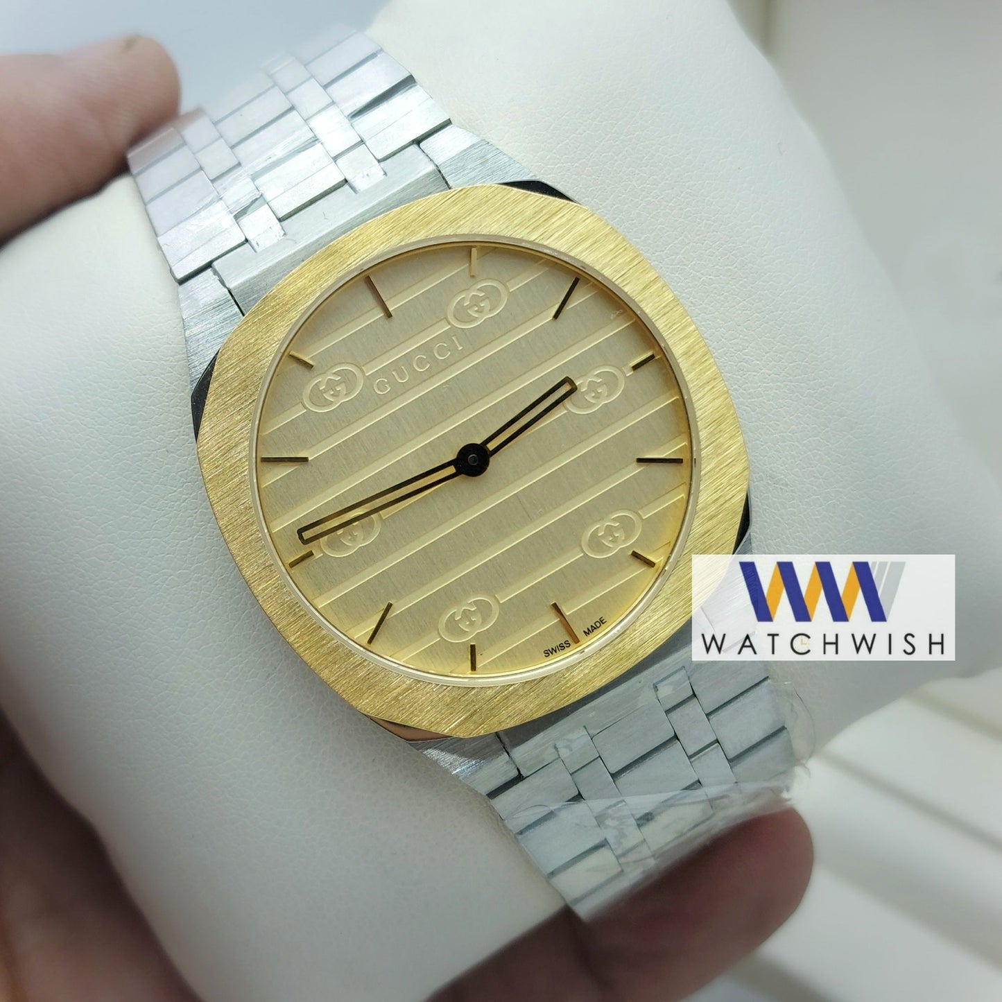 Exclusive Collection Two Tone With Off White Dial Ultra Slim Watch For Men