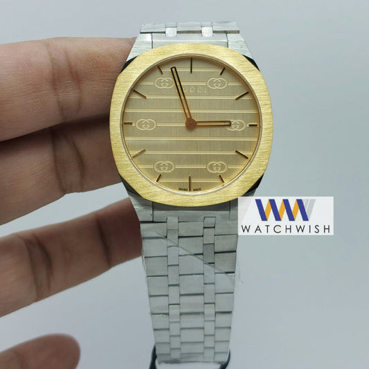 Exclusive Collection Two Tone With Off White Dial Ultra Slim Watch For Men