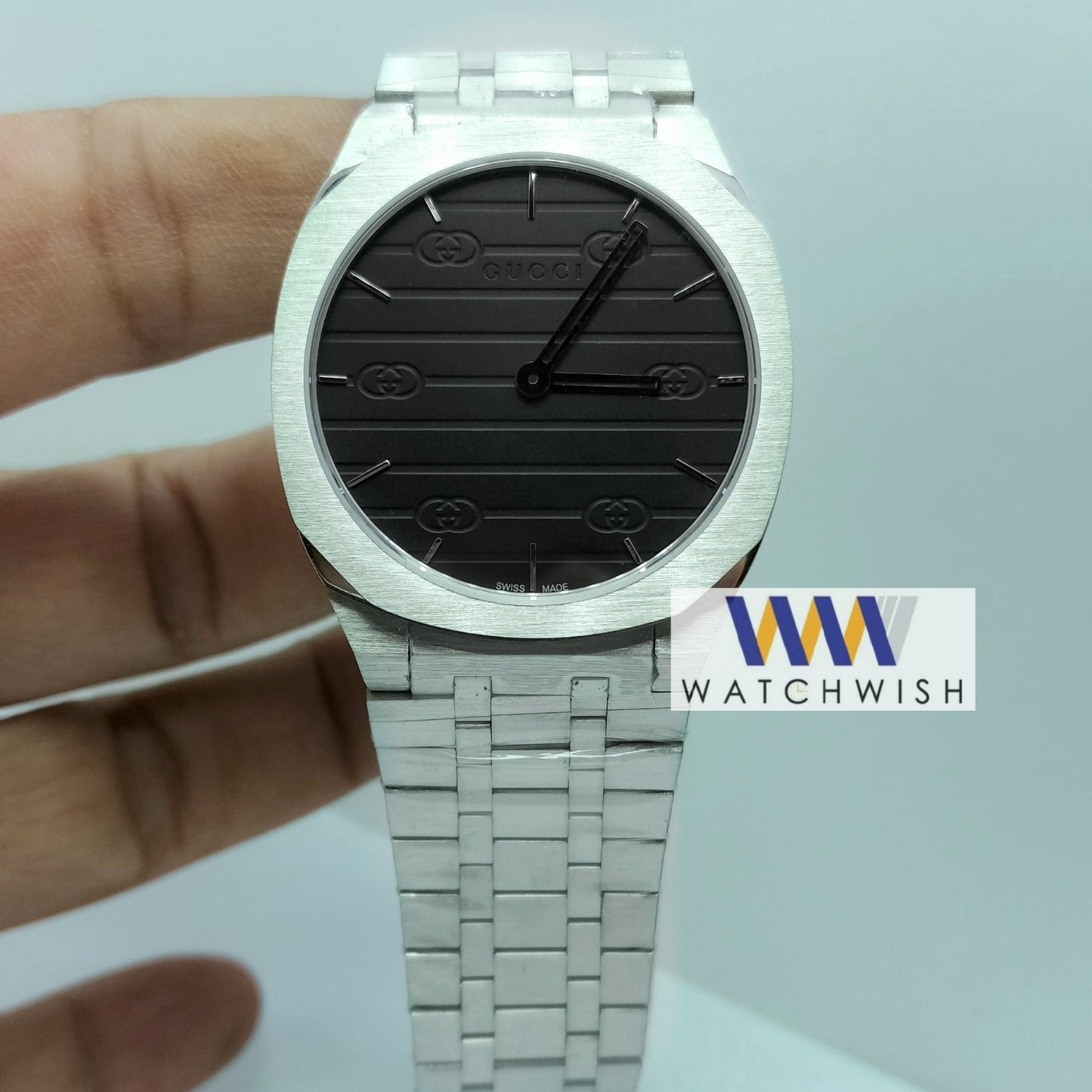 Exclusive Collection Silver With Black Dial Ultra Slim Watch For Men