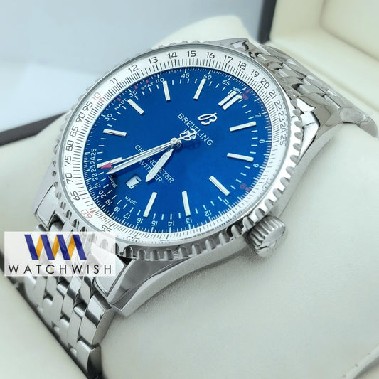 Premiun Quality Silver With Blue Dial Automatic Watch