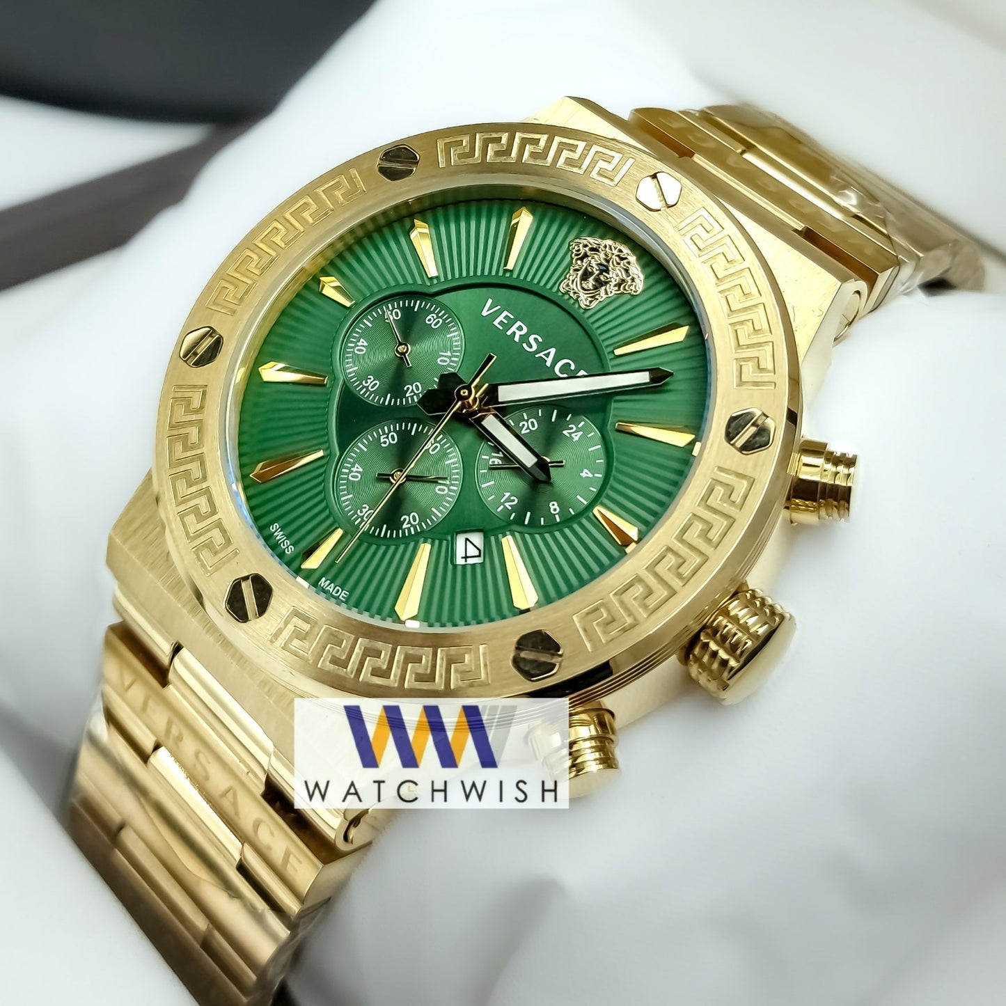Exclusive Collection Rose Gold With Green Dial Chronograph Watch