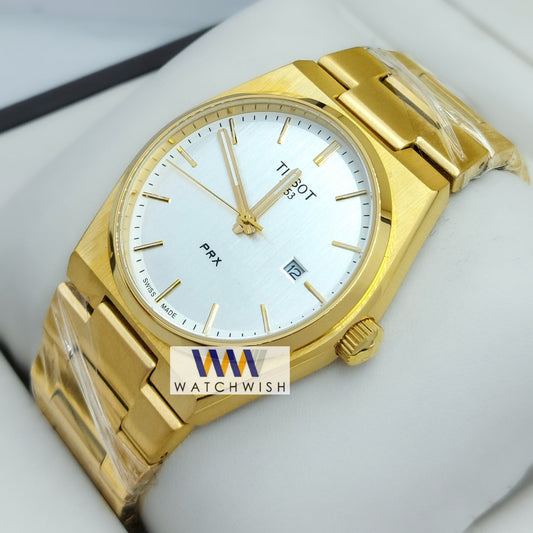 New Collection Yellow Gold With White Dial Branded Watch For Men