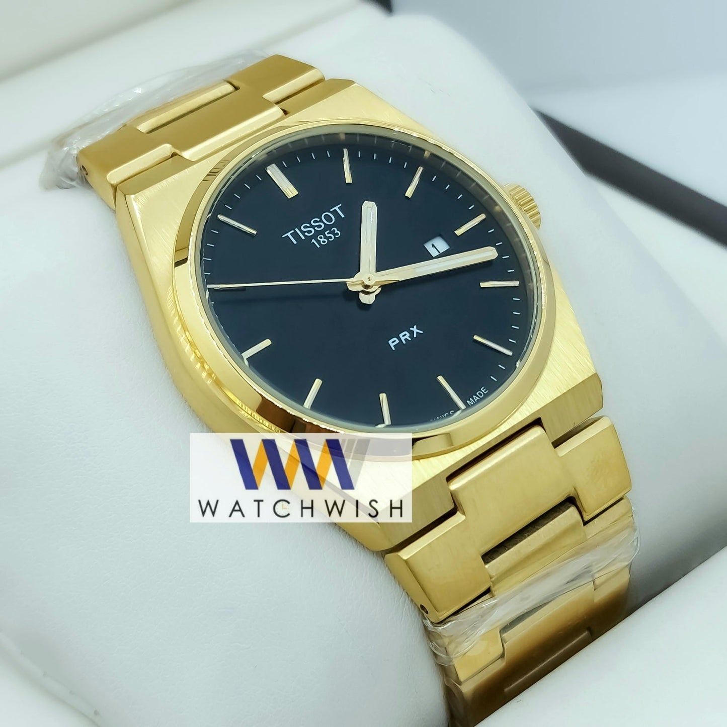 New Collection Yellow Gold With Black Dial Branded Watch For Men