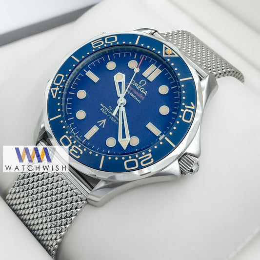 New Collection Silver With Blue Dial Automatic Watch