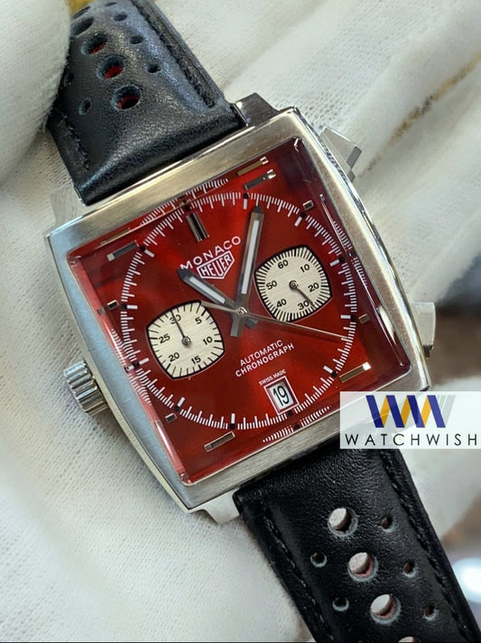 New Collection Silver With Red Dial Chronograph Watch