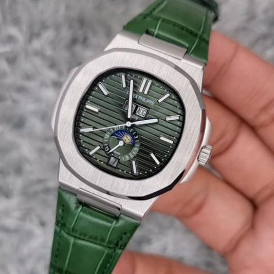 New Collection Silver With Green Dial Automatic Watch