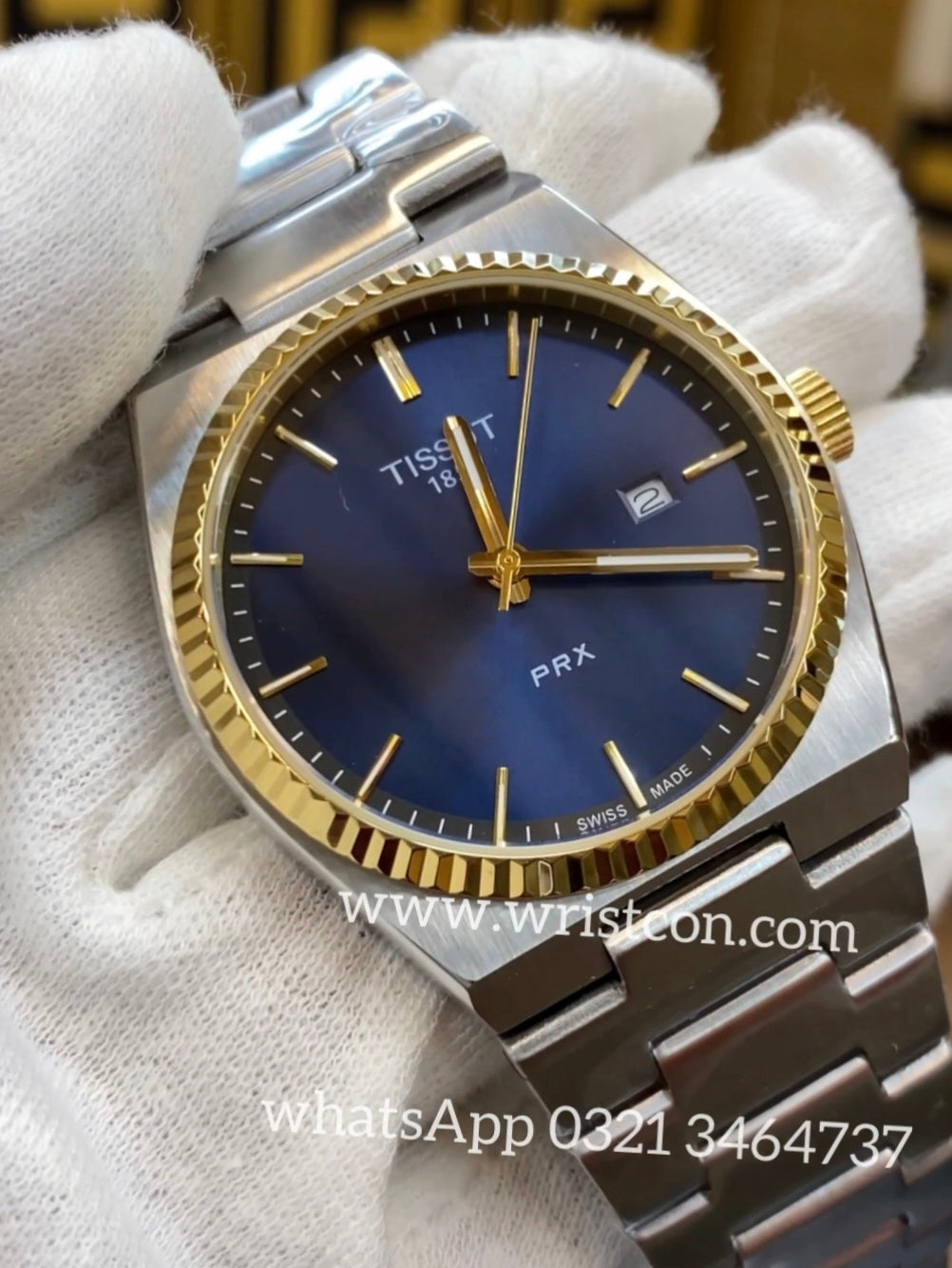 New Collection Two Tone With Blue Dial Branded Watch For Men